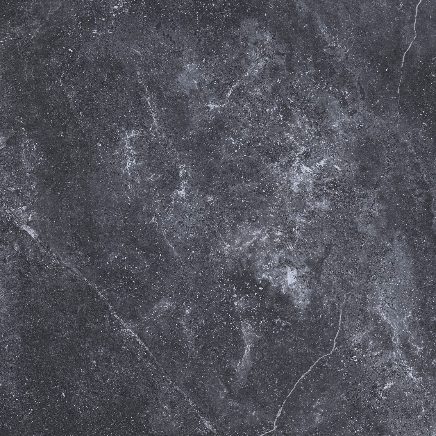 Керамогранит Atem Space Stone Black 595×595×9 мм, черный, матовый